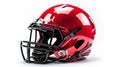 Red football helmet, red football helmet Royalty Free Stock Photo