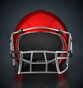 Red football helmet isolated on black background. 3D illustration Royalty Free Stock Photo