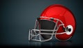 Red football helmet isolated on black background. 3D illustration Royalty Free Stock Photo