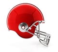 Red football helmet isolated on white background. 3D illustration Royalty Free Stock Photo