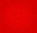 Red football seamless pattern with russian symbolic ornament.