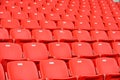 Red football seats Royalty Free Stock Photo