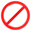 Red forbidden sign Royalty Free Stock Photo