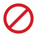 Red Forbidden Sign isolated on Transparent Background. Flat icon. Vector illustration Royalty Free Stock Photo