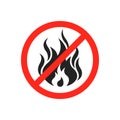 red forbidden sign like simple stop fire icon