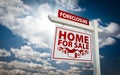Red Foreclosure Home For Sale Real Estate Sign Royalty Free Stock Photo