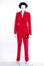 Red formal style suit for ladies. Royalty Free Stock Photo