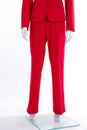Red formal style trousers for women. Royalty Free Stock Photo
