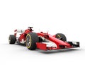 Red Formula One Car - Low View Closeup