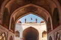 Red Fort Delhi, beautiful arch interior, India Royalty Free Stock Photo