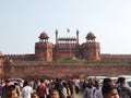 Red fort delhi india ancient monument building tricolour