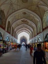 Red Fort, Delhi, India- March 01, 2020: People exploring Meena Bazaar inside Red Fort. Royalty Free Stock Photo