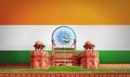 Red Fort DelhiI, India, india flag flying high, india flag background