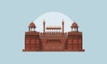 Red Fort - India Minimal Vector Illustration Design