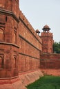 Red Fort or Lal Qila in Delhi, India. Ancient fortress wall made of red sandstone . Architecture of India Royalty Free Stock Photo