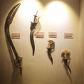 Red Fort Museum of Arms and Weapons, New Delhi, Jul 21, 2018: Arms and Weapons Showcased here in Galleries includes Arrows, Swords