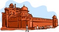 Red Fort Vector illustration for designs