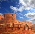 Red fort wall in agra