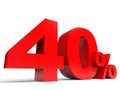 Red forty percent off. Discount 40%.
