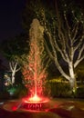 Red Fountain at Night Royalty Free Stock Photo