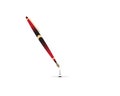 Red foutain pen with black ink drops on paper Royalty Free Stock Photo