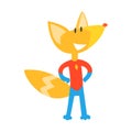 Red Fox Animal Dressed As Superhero With A Cape Comic Masked Vigilante Geometric Character