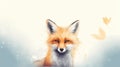Red fox animal painting. Outdoor omnivorous mammal in wildlife. Portrait of animal in the nature. Generative AI Royalty Free Stock Photo