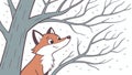 Red Fox in a Bare Winter Forest, Wildlife in Solitude, vector design Generative AI Royalty Free Stock Photo