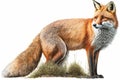 Full Body Red Fox Painting watercolor , Watercolor Painting Artwork. Royalty Free Stock Photo