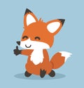 Red fox cartoon giving thumb up