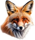 Red Fox, Close-up colored-pencil sketch of Red Fox, Vulpes vulpes. AI-Generated. Royalty Free Stock Photo