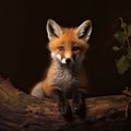 Red fox cub, Cute little wild predators in natural environment