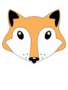 Red fox Cute little face little red fox. Fox head illustration for kids. A pretty white and red fox cub.