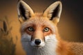 Red fox on dark background, digital illustration painting. Generative AI Royalty Free Stock Photo