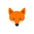 Red Fox Head Logo on White Background. Vector Royalty Free Stock Photo