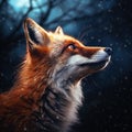 of a Red fox looking Vulpes isolated