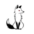 Red Fox. Red Fox simple black and white line art vector logo Royalty Free Stock Photo