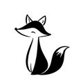 Red Fox. Red Fox simple black and white line art vector logo Royalty Free Stock Photo