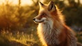 Stunning Hyper-realistic Portrait Of A Red Fox At Golden Hour