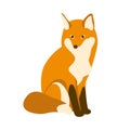 Red fox vector illustration style Flat Royalty Free Stock Photo