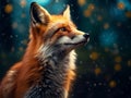 Red fox Vulpes vulpes in the forest. A shot close-up portrait of a wild animal in depth of field Royalty Free Stock Photo