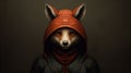 Hyper-realistic Hooded Fox Art Inspired By Ancient Chinese And Surreal Cartoonish Styles