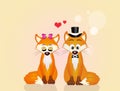 Red foxes in love