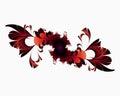 Red fractal, flowery elegant sparkling contrasts lights, texture, abstract background Royalty Free Stock Photo