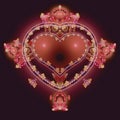 Red fractal heart Royalty Free Stock Photo