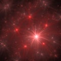 Red Fractal Stars With Light