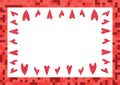 Red frame with hearts pixel