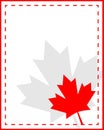 Canadian flag symbols red border frame with maple leaf. Royalty Free Stock Photo