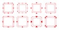 Red frame text love decor border heart vector set Royalty Free Stock Photo