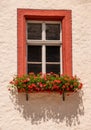 Red Framed Window Royalty Free Stock Photo